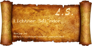 Lichtner Sándor névjegykártya